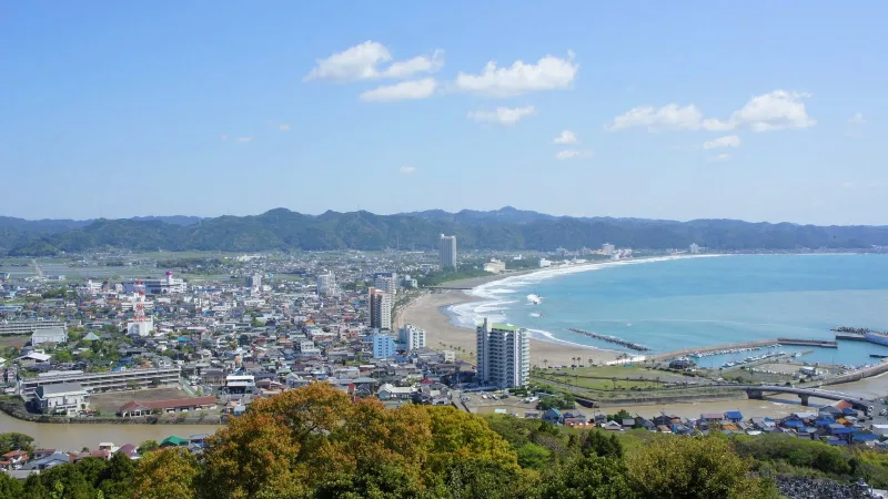 A view across Kamogawa from the Uomizuka lookout in Chiba Prefecture.