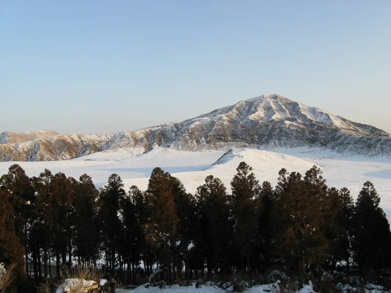 Kusasenri grassland covered in snow in winter