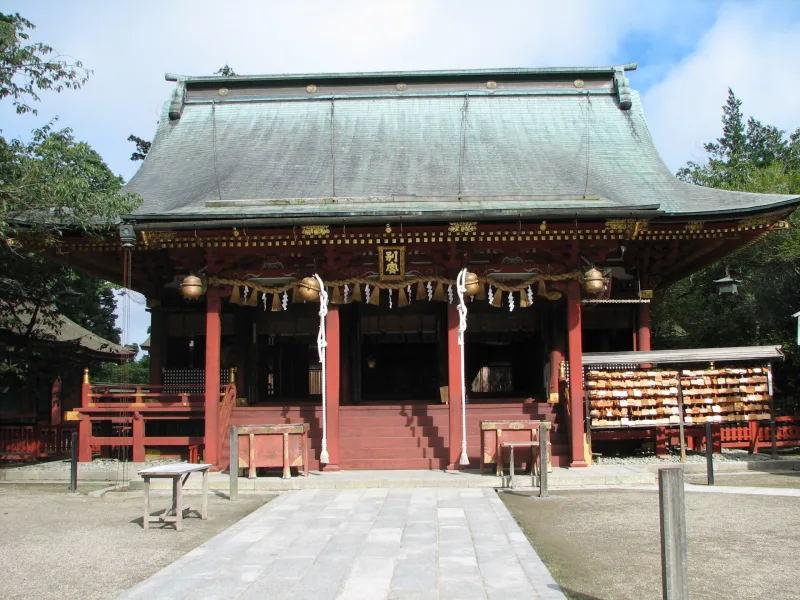Worship hall of the Betsugu, the hall for the salt god, at Shiogama Shrine