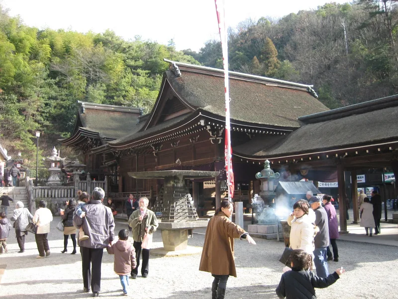 The old main hall (Reio-den) of Saijo Inari, a wooden temple building