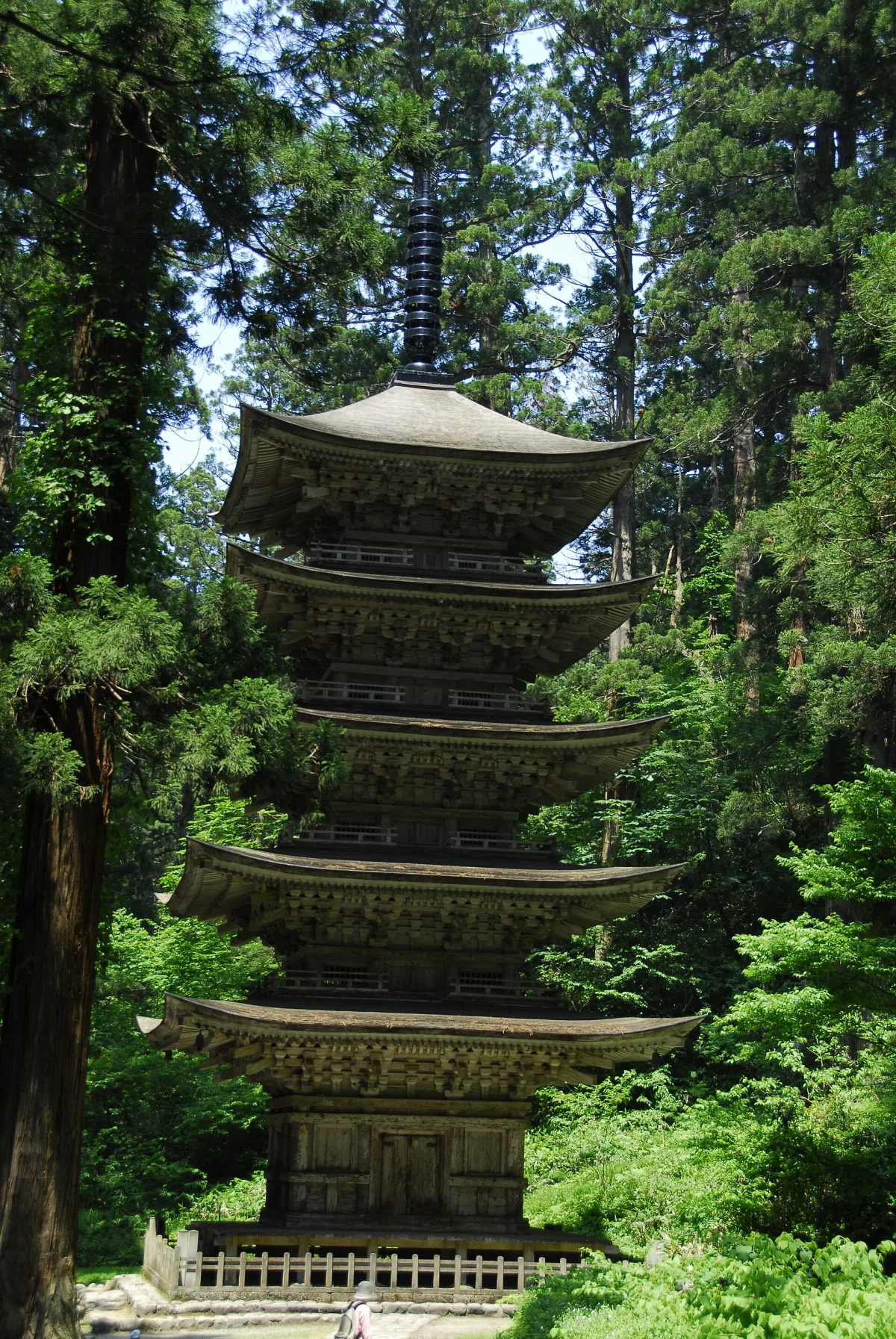 The historic five-story pagoda at Mount Haguro.