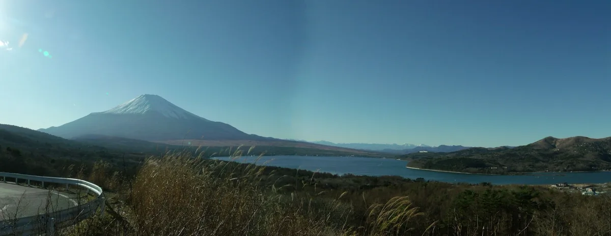 Mount Fuji and Lake Yamanaka viewed from Panorama-dai